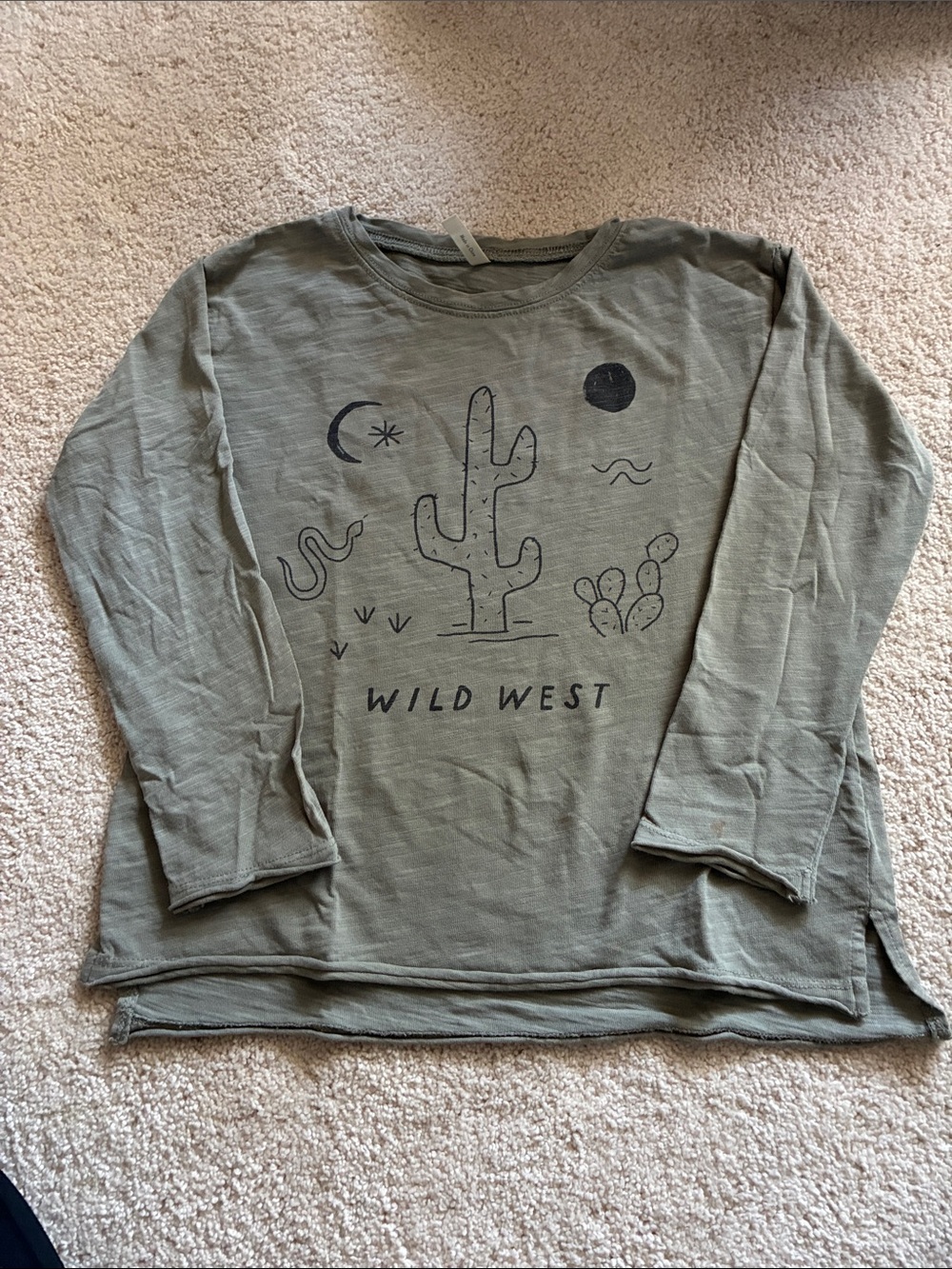 Rylee + Cru Olive Green 'Wild West' Long Sleeve Tee